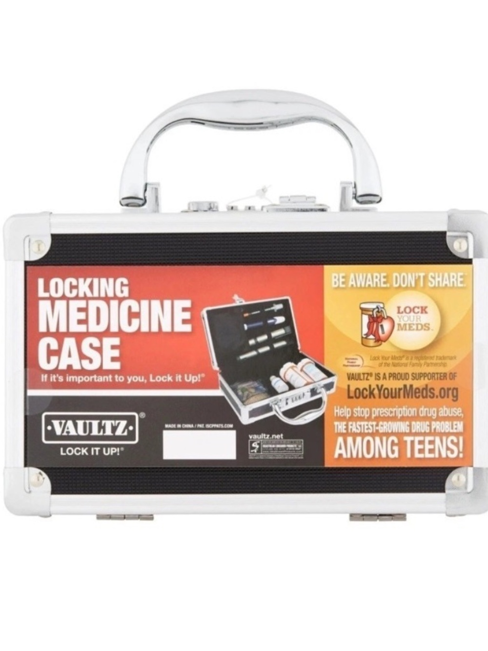 Vaultz Locking Medicine Case Security Lock Box Lock It Up Drug Safety New